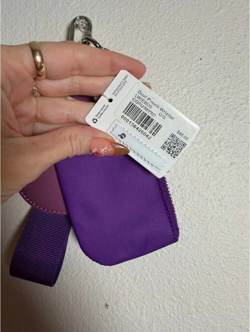NWT Lululemon Dual Pouch Wristlet College Purple Mystic $48